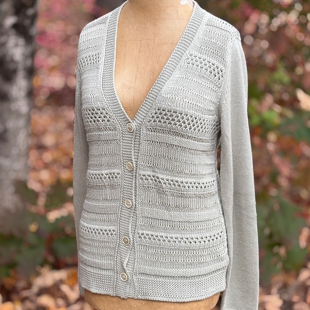 Loro Piana Soft Gray Women's Knit Cardigan